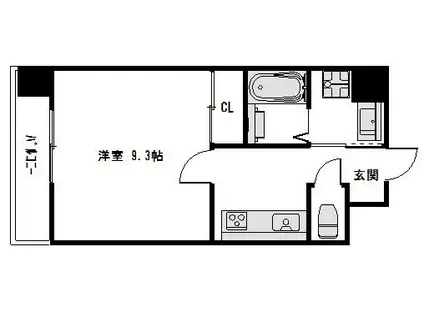 シードイン京都堀川(1K/1階)の間取り写真