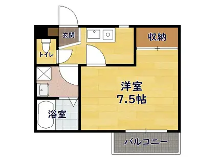 ハイツT&AII(1K/1階)の間取り写真