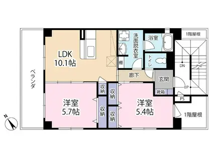 インゼルハウス(2LDK/2階)の間取り写真