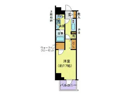 デュアレス千代田三崎町(1K/8階)の間取り写真