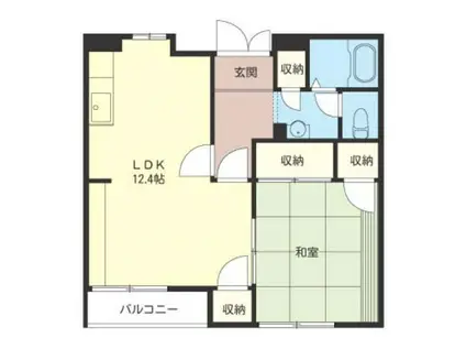 ルミエールA(1LDK/1階)の間取り写真