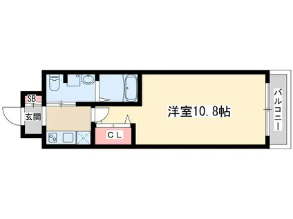 リビー東三国(1K/9階)の間取り写真