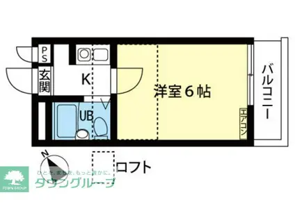 シティパレス浅羽野1(1K/1階)の間取り写真