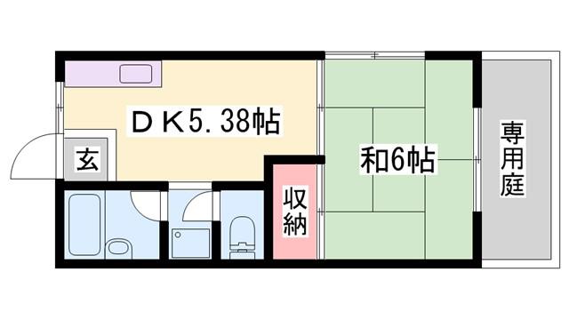 コーポ益三(1DK/1階)の間取り写真