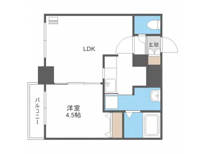 レジディア北二条イーストIII(1LDK/3階)の間取り写真