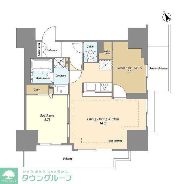 オアーゼ日暮里レジデンス(1SLDK/8階)の間取り写真