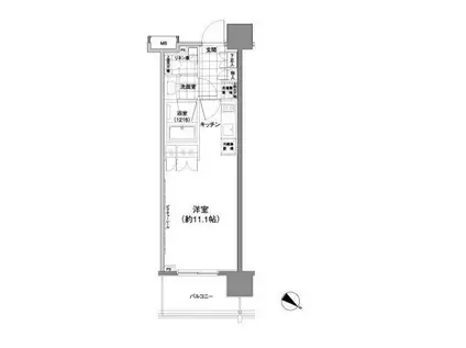 パークハビオ渋谷神山町(ワンルーム/11階)の間取り写真