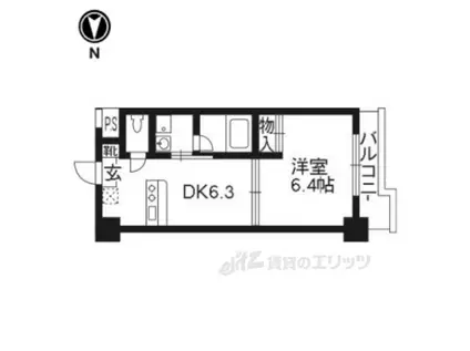アンシャンテ(1DK/6階)の間取り写真