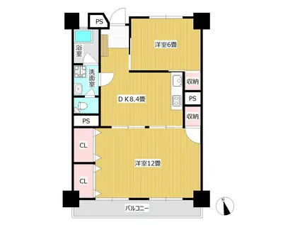 第二森光ビル(2DK/2階)の間取り写真