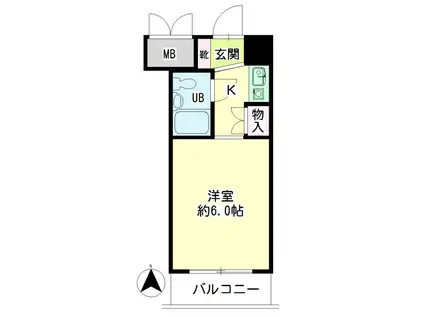 第52新井ビル(ワンルーム/6階)の間取り写真