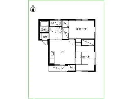 アントパレス(2DK/2階)の間取り写真