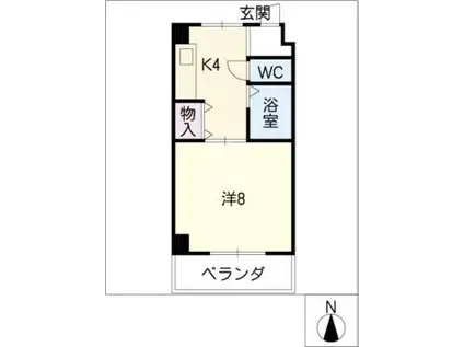 メゾンハーベスト(1K/3階)の間取り写真