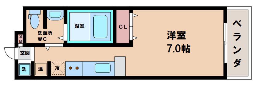 パラッツオ四天王寺(1K/4階)の間取り写真