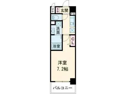 ラフィーネ(1K/1階)の間取り写真