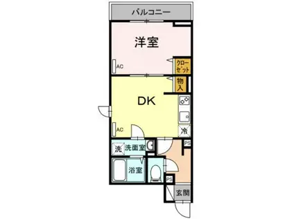 アンジュール蒲田(1DK/2階)の間取り写真