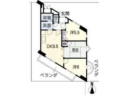 パレスHAKUHO(3DK/2階)の間取り写真