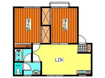 プロローグSHINOBUII(2LDK/2階)の間取り写真