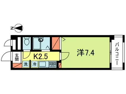 ローズブルグ新中野(1K/4階)の間取り写真