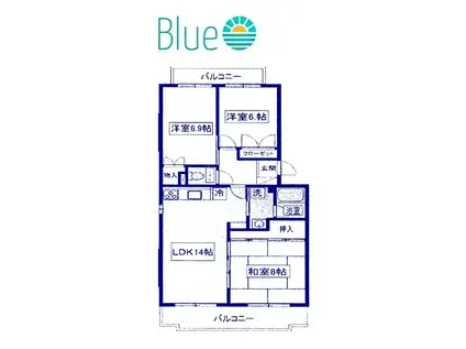 アートフル サンポナール弐番館 302(3LDK/3階)の間取り写真