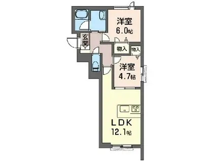 シャーメゾン アクロ(2LDK/2階)の間取り写真