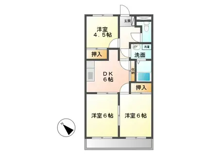 イースト BELL(3DK/2階)の間取り写真