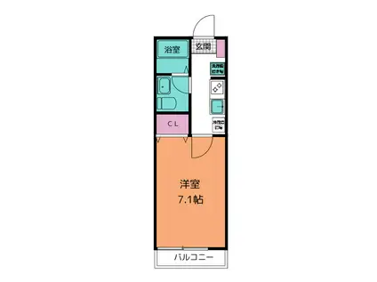 アノンテラス東三田III(1K/3階)の間取り写真