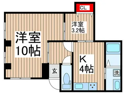 シティハウス佐取(2K/1階)の間取り写真