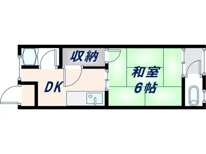 長栄寺第5コープ(1DK/1階)の間取り写真