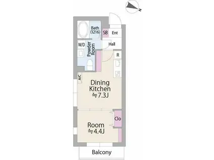 COMPOSITE目黒学芸大学THEPARK(1DK/2階)の間取り写真