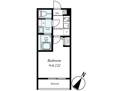 グラデュス相武台前2(1K/3階)の間取り写真