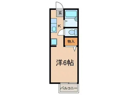 ドルフィン(1K/1階)の間取り写真