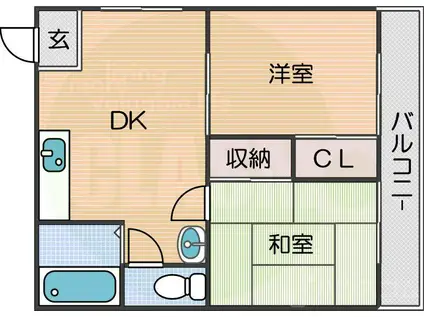 朝日マンション(2DK/2階)の間取り写真