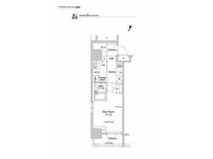 プラウドフラット三越前(1K/7階)の間取り写真