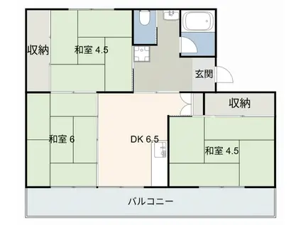 ビレッジハウス大府2号棟(3DK/4階)の間取り写真
