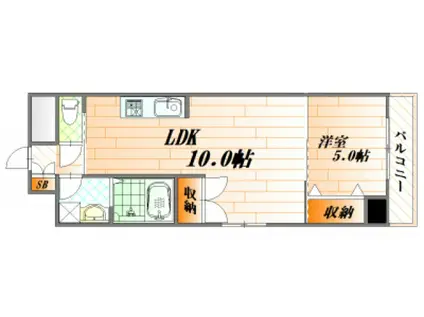 LEBEN GLANZ平和大通(1LDK/11階)の間取り写真