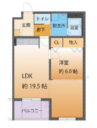 ベーシックマンションII(1LDK/2階)の間取り写真