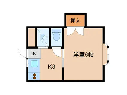 コーポタムラ(1K/2階)の間取り写真