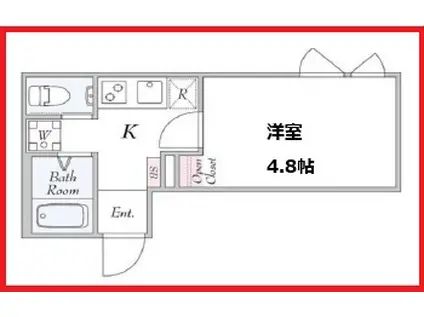 グラードホリキリ(1K/1階)の間取り写真