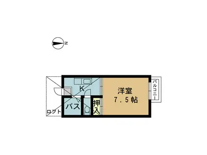 コーポ・セラヴィ(1K/2階)の間取り写真