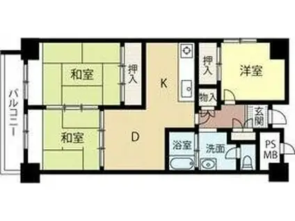 アルファ創成川公園(3DK/10階)の間取り写真