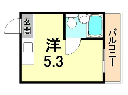 サンシャイン山手(ワンルーム/5階)の間取り写真