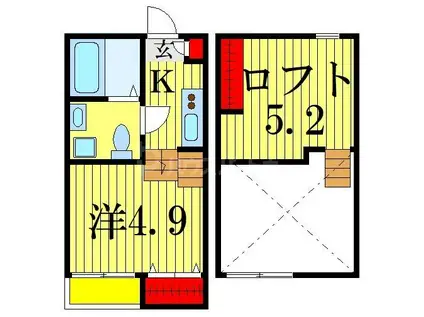 ラ・グリシーナ(ワンルーム/1階)の間取り写真