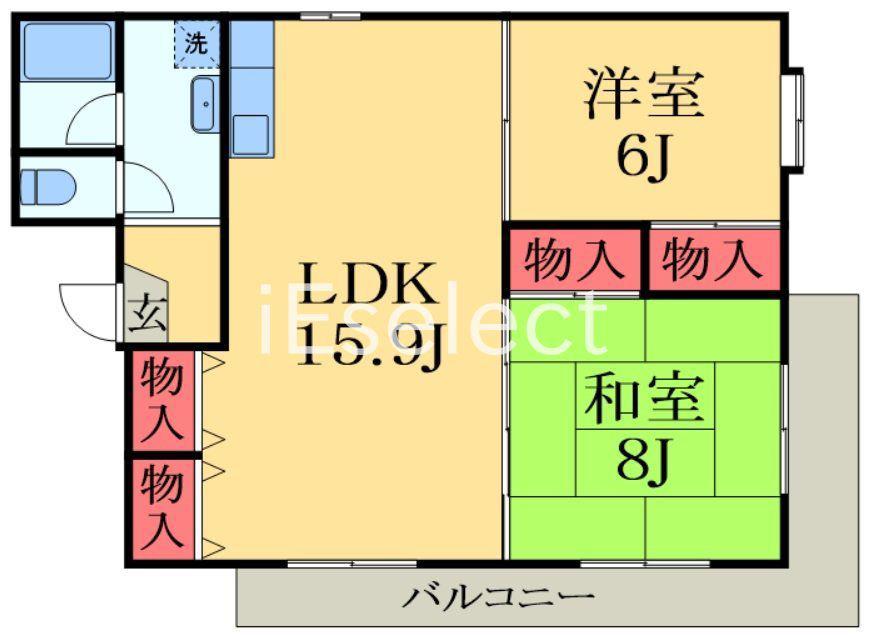 アーバンステージ(2LDK/2階)の間取り写真
