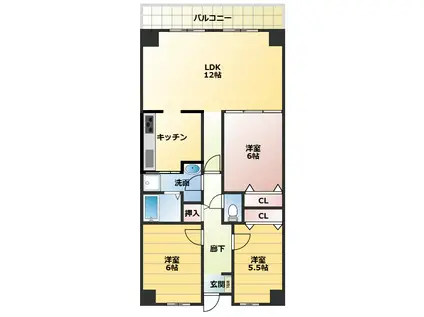 PHOENIX COURT 交野I(3LDK/4階)の間取り写真