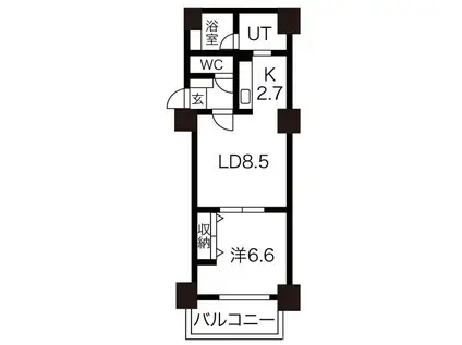 ROYAL HYATT(1LDK/4階)の間取り写真