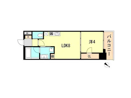 ブエナビスタ神戸駅前(1LDK/13階)の間取り写真