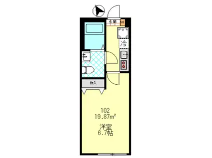 パルク井の頭(1K/1階)の間取り写真