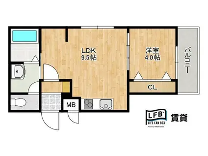 LFB RESIDENCE銀座(1LDK/5階)の間取り写真