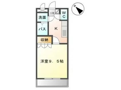 フラワリーヒル(1K/3階)の間取り写真