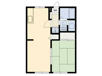 コーポサクラA棟(1LDK/2階)の間取り写真